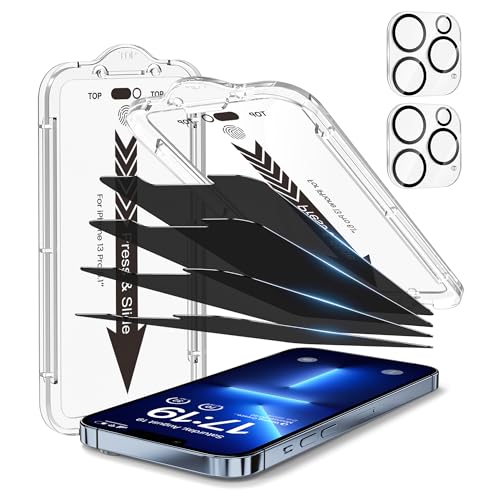 EZ-GLAZ-4+2 Pack for iPhone 13 Pro Privacy Screen Protector (6.1") - size: iPhone 13 Pro