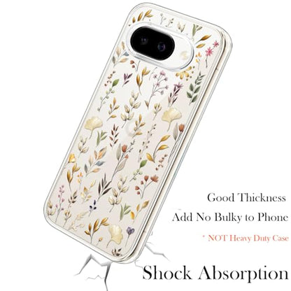 Unov for Pixel 10a Case, Clear with Design, Slim Fit Good Grip, Embossed Phone Case, Shockproof Protective Cover, Raised Camera Protection, Soft TPU, Golden Garden - color: Golden Garden