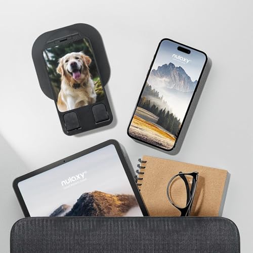 Funny Golden Retriever 360° Rotating Cell Phone Stand Height Angle Adjustable Phone Stand Portable Foldable Desktop Phone Holder Compatible with All Mobile Phones and Tablets - color: Black