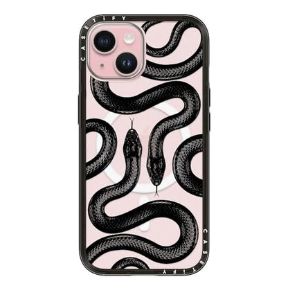 CASETiFY for iPhone 15 Case - Compact Compatible with MagSafe | Slim and Sleek | 4ft. 2x Military Grade Drop Protection | Black Kingsnake | Black - color: 02. Black Kingsnake, size: Iphone 15 (Magsafe)