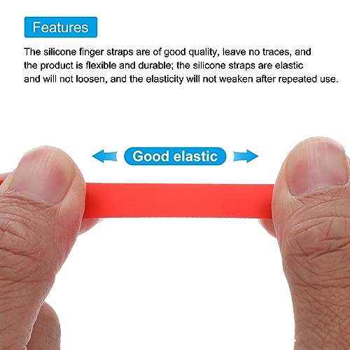MECCANIXITY Phone Grip Strap Wrist Strap Silicone Elastic Cord Red 2Pcs - color: Red