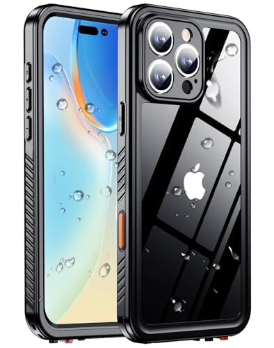 MOZOTER for iPhone 16 Pro Max Case Waterproof with Clear Sound | [IPX8 Underwater Case][Full Body Shockproof & Dropproof]Built-in Screen Protector for iPhone 16 Pro Max 6.9 inch-Black - size: For iPhone 16 Pro Max-6.9"