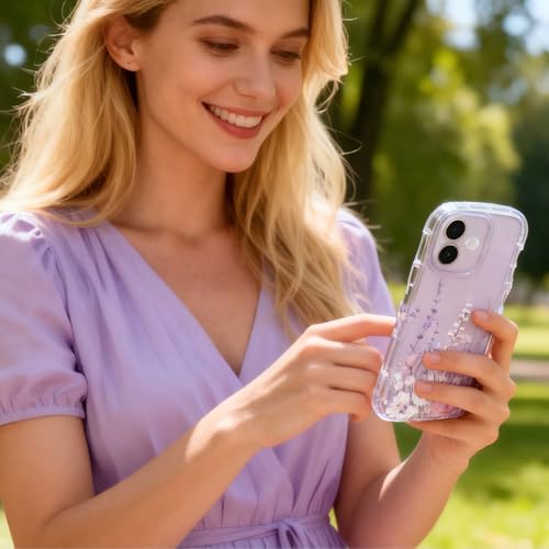 AULEEP for iPhone 17, Clear Cute Phone Case Floral with Curly Wave Frame Shape Design, Slim Soft Shockproof TPU Protective Phone Cover for Women Girls, Clear Wavy Case for iPhone 17 6.3" 2025 - size: iPhone 17