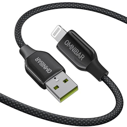Woven USB A to Lightning Cable 6FT, Apple MFi Certified iPhone Cord - color: A to L Braided Black