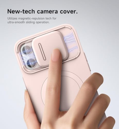 SURITCH for iPhone 13 Pro Max/12 Pro Max Case with Magnetic Camera Slide Cover and Adjustable Kickstand, Compatible with MagSafe, Shockproof Bumper Case Slim Protective Cover 6.7 Inch, Pink - color: Pink, size: IPhone 13 Pro Max/12 Pro Max-6.7"