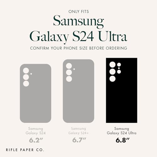 Rifle Paper Co. Samsung Galaxy S24 Ultra Case for Women [6.8"] [12ft Drop Protection] [Wireless Charging] Floral Print Phone Case for Samsung Galaxy S24 Ultra, Anti-Scratch, Shockproof - Petite Fleurs - color: Petite Fleurs