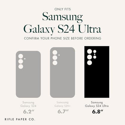Rifle Paper Co. Samsung Galaxy S24 Ultra Case for Women [6.8"] [12ft Drop Protection] [Wireless Charging] Floral Print Phone Case for Samsung Galaxy S24 Ultra, Anti-Scratch, Shockproof - Petite Fleurs - color: Petite Fleurs