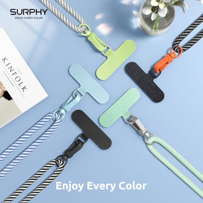 SURPHY Phone Lanyard Crossbody, Phone Strap Crossbody with 2 Tether Tabs - color: Black & White