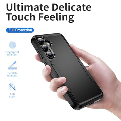 Designed for Samsung Galaxy S24 Case, Black Dual Layer, Heavy Duty Shockproof Tough Rugged Protective Cover for Galaxy S24 5G, Black - size: for Samsung Galaxy S24