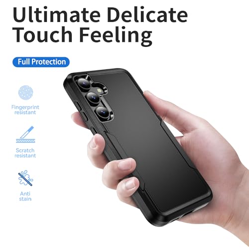 Designed for Samsung Galaxy S24 Plus Case, Black Dual Layer, Heavy Duty Shockproof Tough Rugged Protective Cover for Galaxy S24 Plus 5G, Black - size: for Samsung Galaxy S24 Plus