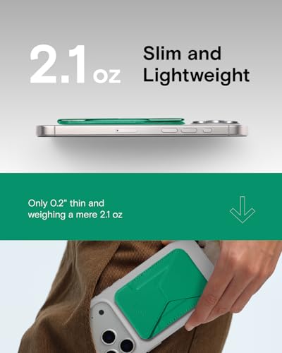 MOFT Magnetic Wallet Stand Compatible with iPhone 17/16/15/14/13/12 Series, Angle Adjustment Magsafe Compatible MOVAS Phone Stand, Oz Green - color: Oz Green, size: Standard