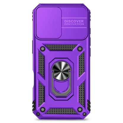 for iPhone 17 Case, with Slide Camera Cover HD Screen Protector [Military Grade 16ft. Drop Tested] Ring Holder Kickstand Protective Phone Case for Apple iPhone 17, Purple - color: Purple w/ Slide Camera 2nd gen. Military Grade