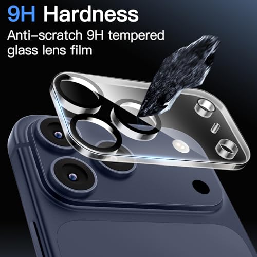 JETech Camera Lens Protector for iPhone 17 Pro Max, Clear, 3-Pack | 9H Tempered Glass, HD Clear, Anti-Scratch Protection, Night Shot Compatible, Case-Friendly - size: iPhone 17 Pro Max