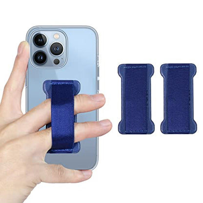 Phone Grip Holder for Hand, Universal Finger Strap Phone Holder, Finger Selfie Grip Compatible with Most Smartphones (Blue) - 2Pack - color: Blue