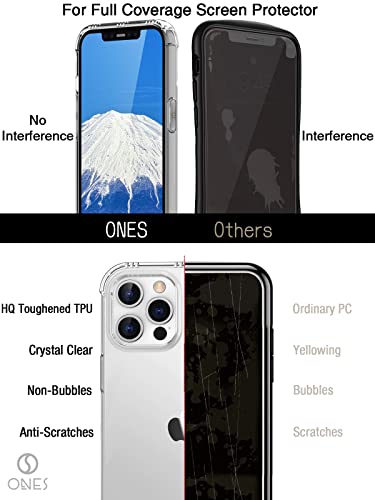 ONES Clear Case for iPhone 13 Pro Max Anti-Yellowing Crystal Clear Case, Military-Grade Shockproof Slim Transparent Phone Cover with Camera Guard - color: HD High Transparency, size: iPhone 13 Pro Max