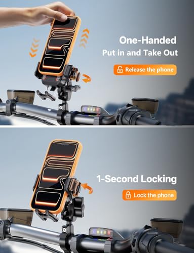 Kewig Anti-Theft Motorcycle Phone Mount with Vibration Dampener