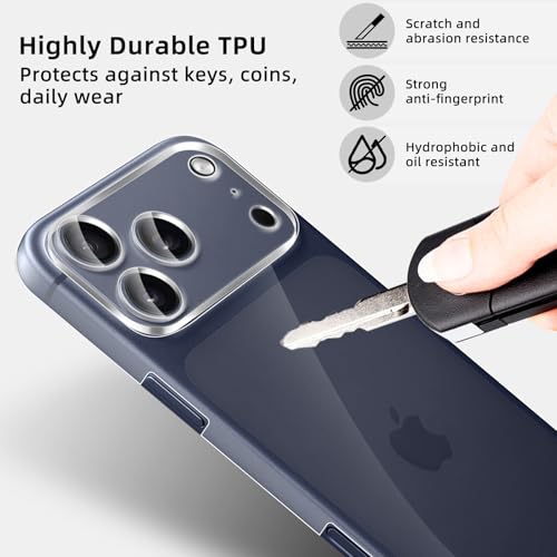[2+2 Pack Flexible Back Screen Protector + Tempered Glass Camera Lens Protector for iPhone 17 Pro, HD Clear Anti Scratch Self-Healing Not Glass Full Wrapped Edge Soft TPU Hydrogel Film