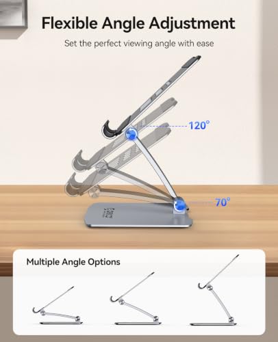 ORICO Sturdy Aluminum Foldable Tablet Stand, Fits iPad 12.9", FB1, Gray - color: Gray