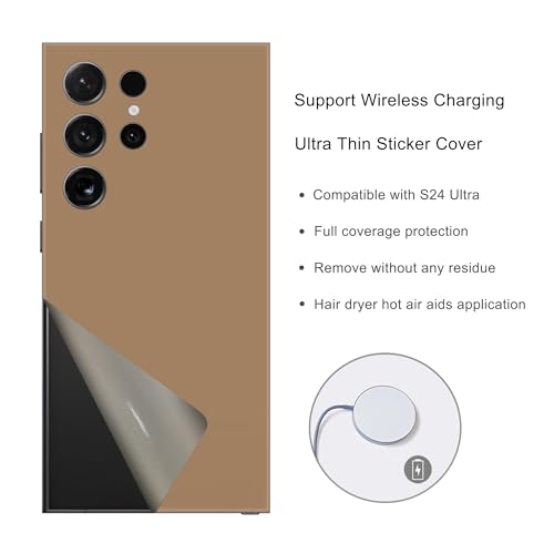 2 Pack Skin Wraps Compatible with Samsung Galaxy S24 Ultra (Khaki) - color: Khaki