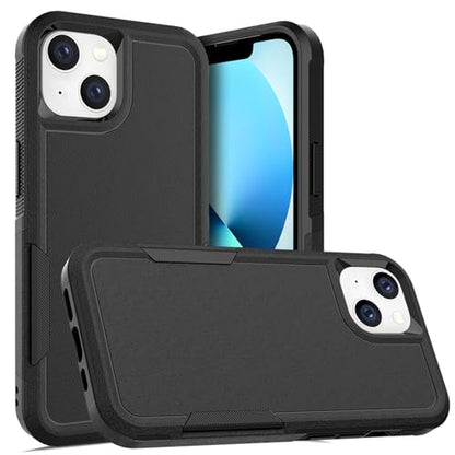 MDCN Heavy Duty Phone Case: Dual Layer Protective, Shockproof, Rugged Bumper Tough with Screen Protector - 16FT Military Grade Drop Tested for iPhone 14 / iPhone 13, Black - color: Black (PC) + Black (TPU)