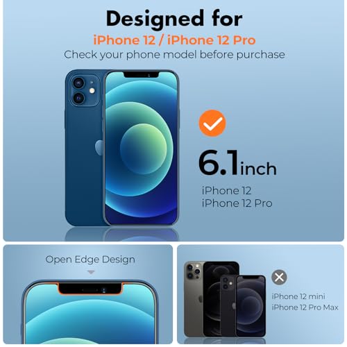 UNBREAKcable 3-Pack Screen Protector for iPhone 12/12 Pro Tempered Glass | Shatterproof, Easy Install, 9H Hardness, 99.99% HD Clear, Bubble-Free, Anti-Fingerprint, Scratch Resistant, Case Friendly - size: iPhone 12/12 Pro