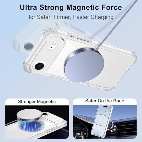 Clear Case for iPhone Air Case with Stand, Compatible with MagSafe | Military Grade Heavy Duty Cover with 360 Rotatable Ring Kickstand -260417 - color: Clear, size: iPhone Air