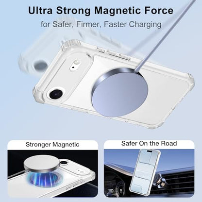 Clear Case for iPhone Air Case with Stand, Compatible with MagSafe | Military Grade Heavy Duty Cover with 360 Rotatable Ring Kickstand -260417 - color: Clear, size: iPhone Air
