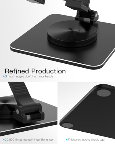 Adjustable Phone & Tablet Stand, Fits 4–9.7in Devices, Black - color: Black