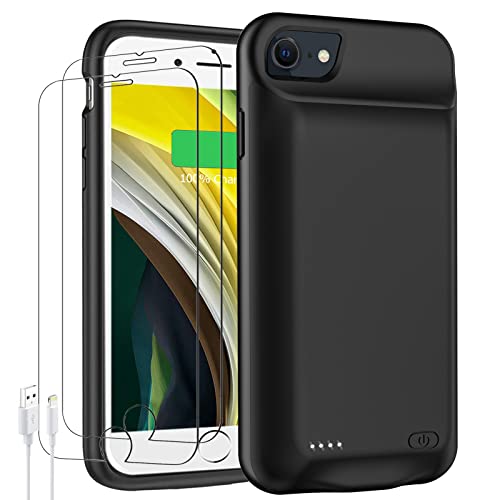 Battery Case for iPhone 6/6s/7/8/SE(2020/2022),Upgraded 10000mAh Rechargeable Portable Protective Extended Charger Case Compatible with iPhone 8/7/6s/6/SE2/3 (4.7 inch) Charging Case & Carplay (Black)