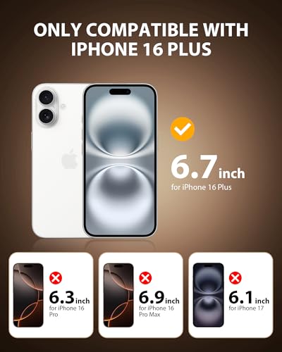PDDKISS 2 Pack Privacy Screen Protector for iPhone 16 Plus - size: for iPhone 16 Plus - 6.7 inch