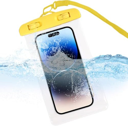 Phone Waterproof Pouch Touchscreen Compatible Cycling Smartphone Bag for Beach Cruise Vacation Swimming Kayaking Diving Travel Yellow - color: Yellow