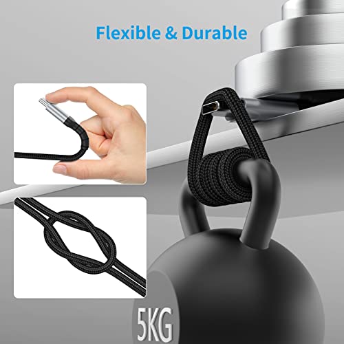 3ft USB C to C Cable 2 Pack, USB 2.0 Braided USB C to USB C Cable Fast Charging Compatible with Apple iPhone 15 iPad mini/Air Samsung Galaxy S23 Ultra Google Pixel 7, USBC Cable 1m - color: Black, size: 3.3 Feet