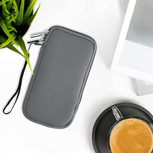 kwmobile Universal Phone Pouch Size XL - 6.7/6.8" - Neoprene Smartphone Pouch with Zip - Water-Repellent Mobile Phone Case - Sleeve in Stone Dust - color: Stone Dust, size: XL - 6.7/6.8"