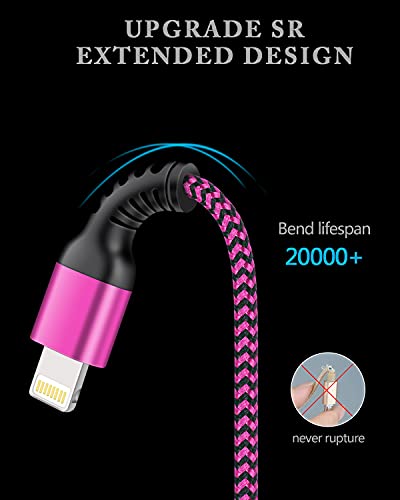 iPhone Charger Cable Braided USB A to Lightning Charging Cord [2pack/3ft] - size: 3FT