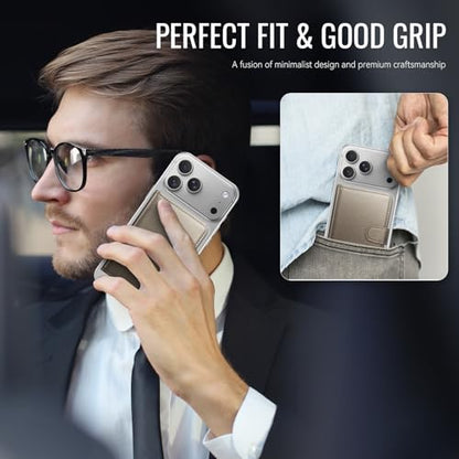 for Magsafe Magnetic Phone Wallet Card Holder, Elegant Titanium - color: Elegant Titanium