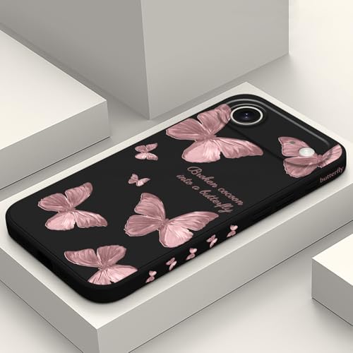 LEECG for iPhone 17 Air Case, Flower Protective Bumper Slim Soft Phone Cover for iPhone 17 Air 6.5 inch, Butterfly Black - color: Butterfly Black, size: for iPhone 17 Air