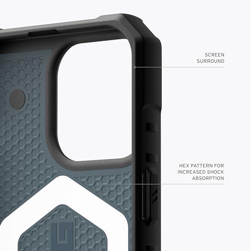 URBAN ARMOR GEAR UAG Case [Updated Version] Compatible with iPhone 15 Pro Case 6.1" Pathfinder Cloud Blue Built-in Magnet Compatible with MagSafe Charging Rugged Mil-Grade Dropproof Protective Cover - color: Cloud Blue