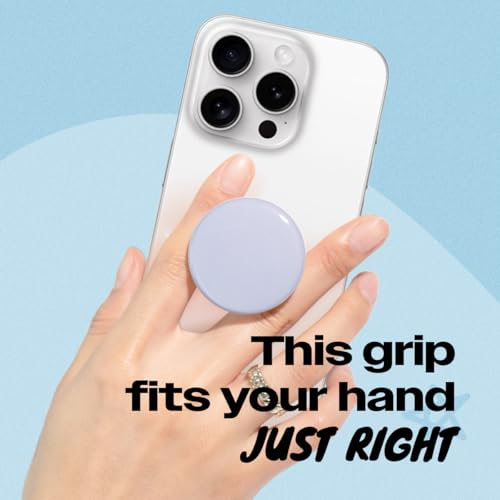 OnTheGrip Cute Solid Macaron Color Round Shape Collapsible Mobile Phone Grip Stand Holder for Smartphone Tablet Cell Phone Accessory (Lavender)