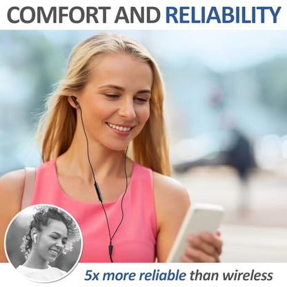 LUDOS FEROX 2 Pack Wired Earbuds in-Ear Headphones, 5 Year Warranty, Earphones with Microphone, Noise Isolation for 3.5mm Jack Ear Buds for iPhone, Samsung, Computer, Laptop, Kids, School Students - color: Black