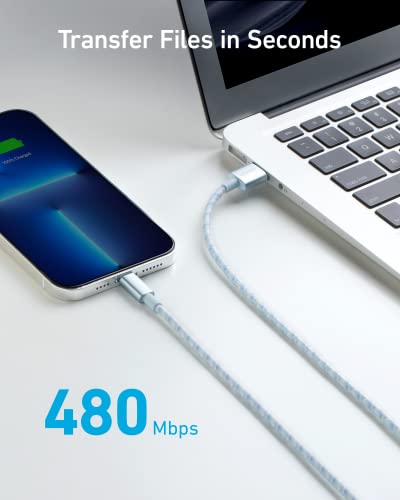 Anker USB A to Lightning Cable, MFi-Certified (1-Pack, 3.3 ft, Blue) - color: Blue, size: 3.3 feet