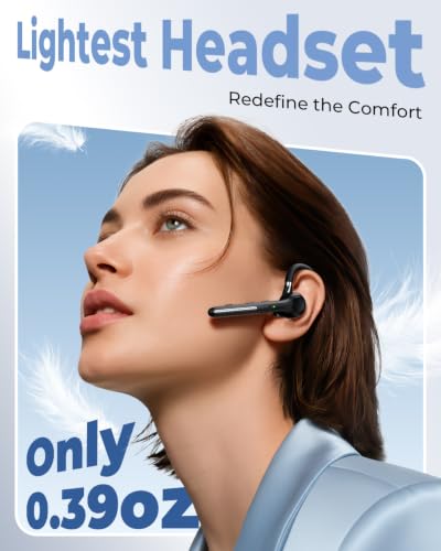 Ngsod Bluetooth Headset V5.4,USB Dongle Wireless Earpiece with Mic for Work - color: Deep Black