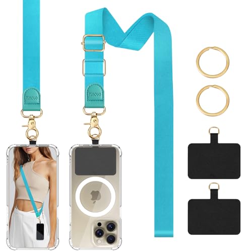 TiMOVO Phone Lanyard Crossbody Wrist Strap, Adjustable Anti-Theft Strap for Smartphone Case - color: Blue