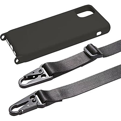 Crossbody Phone Case Compatible with iPhone 16 Pro, Cute Soft Silicone Cover with Lanyard Adjustable Shoulder Strap Shockproof Protector Women Girls Black - color: Black, size: iPhone 16 Pro