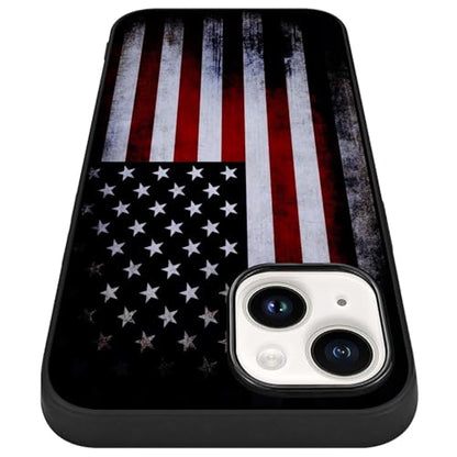 Compatible with iPhone 14 Case American Flag Pattern | Anti-Scratch Hard PC Back, Non-Slip Soft TPU Sides, Shockproof Protection Cover - color: American Flag