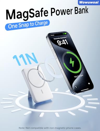 for Magsafe Portable Charger, 10000mAh Wireless Power Bank, White - color: White