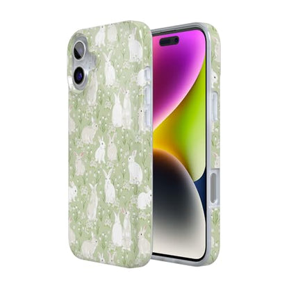 Casely iPhone 16 Case | Hop to it | Green Bunny | Compatible with MagSafe | Classic Ultra Thin Design - color: Hop to it | Green Bunny, size: Iphone 16