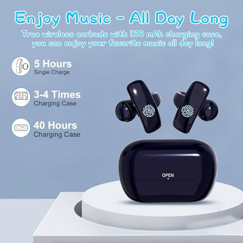 BANIGIPA Kids True Wireless Earbuds, Open Ear Headphones for Boy Girl Teen - color: Navy