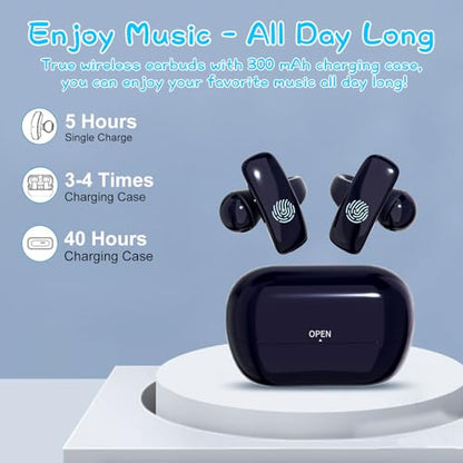 BANIGIPA Kids True Wireless Earbuds, Open Ear Headphones for Boy Girl Teen - color: Navy
