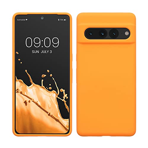 kwmobile Case Compatible with Google Pixel 7 Pro Case - TPU Silicone Phone Cover with Soft Finish - Fruity Orange - color: Fruity Orange, size: Pixel 7 Pro
