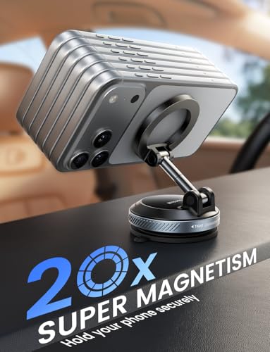 Lamicall Car Phone Holder for Magsafe Dashboard Windshield Nano Gel Vacuum - color: Black